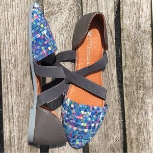 Bernie Mev Woven Multi Blue Sandals